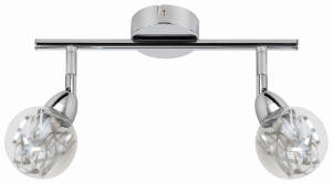 Bolo lampa sufitowa listwa 2x6w led smd główka okrągła 1e z przegubem klosz wymienny kd system chrom/bezbarwny