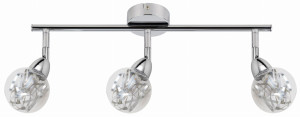 Bolo lampa sufitowa listwa 3x6w led smd główka okrągła 1e z przegubem klosz wymienny kd system chrom/bezbarwny