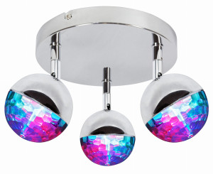 Party lampa sufitowa plafon 3x3w led rgb główka okrągła 1e z przegubem kd system chrom