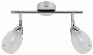 Rico lampa sufitowa listwa 2x6w led smd główka okrągła 1e z przegubem kd system klosz wymienny chrom/bezbarwny
