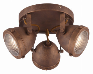 Frodo lampa sufitowa plafon 3x40w gu10 rdzawy