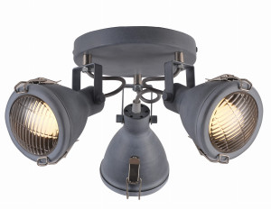 Crodo lampa sufitowa plafon 3x40w e14 szary