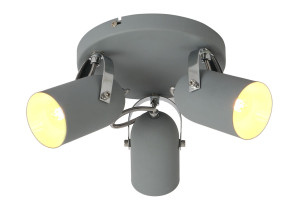 Gray lampa sufitowa plafon 3x40w e14 szary