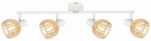 Atarri lampa sufitowa listwa 4x25w e14 biały+drewno