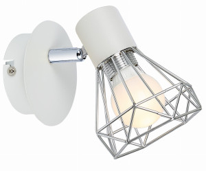 Verve lampa kinkiet 1x40w e14 biały abażur chrom
