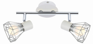 Verve lampa sufitowa listwa 2x40w e14 biały abażur chrom