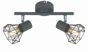 Verve lampa sufitowa listwa 2x40w e14 matowy szary