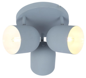 Azuro lampa sufitowa plafon 3x40w e27 szary mat