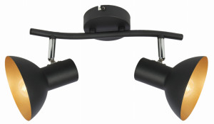 Diso lampa sufitowa listwa 2x40w e27 czarny+zloto