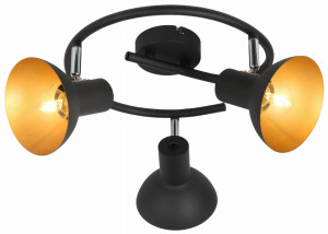 Diso lampa sufitowa spirala 3x40w e27 czarny+zloto