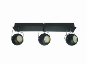 Tony lampa sufitowa listwa 3x3w led gu10 czarny matowy