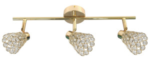 Glossy lampa sufitowa listwa 3x40w g9 mosiądz