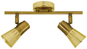 Arena lampa sufitowa listwa 2*40w r50 e14 złoto patyna