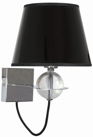 Tesoro lampa kinkiet 1x40w e14 czarny złoty srodek