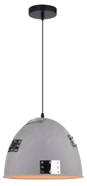 Patch lampa wisząca 30 1x60w e27 szary + chromowany dekor