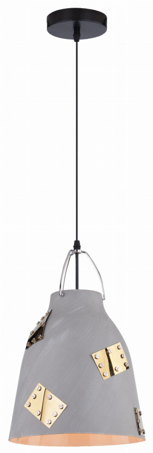 Patch lampa wisząca 25 1x60w e27 szary + złoty dekor