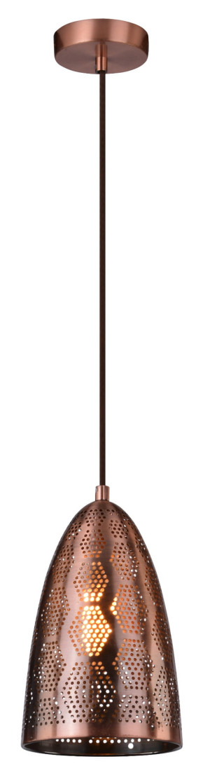 Sfinks lampa wisząca 20/33 stożek 1x60w e27 ażurowy miedziany