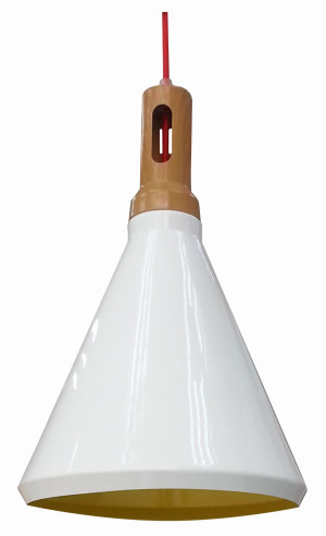 Robinson lampa wisząca 26 1x60w e27 biały / wnętrze żółte