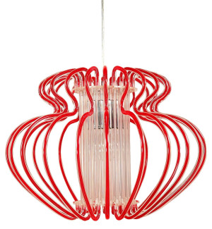 Imperia lampa wisząca 1x60w e27 520x420 duża czerwona promocja