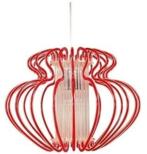 Imperia lampa wisząca 1x60w e27 450x330 mała czerwona promocja