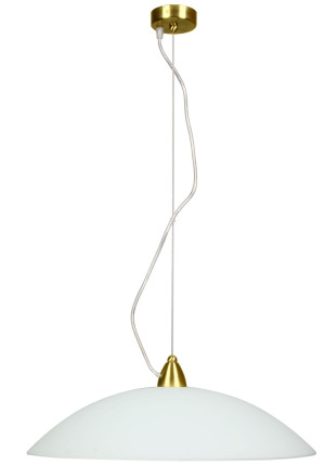 Oteo lampa wisząca /1 e27 biały mosiądz mat