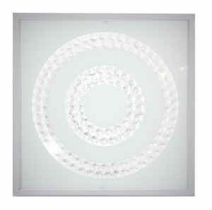 Lux lampa sufitowa plafon 29x29 16w led 6500k satyna podwójny ring