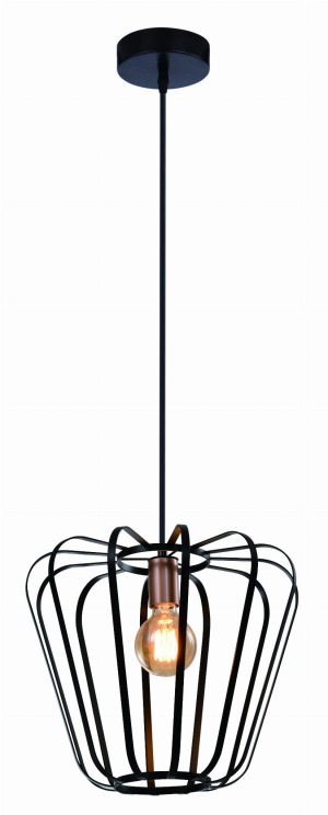 Jonas lampa wisząca złoty 1x40w e27 klosz czarny
