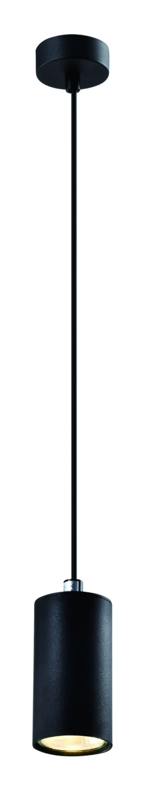 Tubo lampa wisząca czarny 1x25w gu10 klosz 10cm czarny
