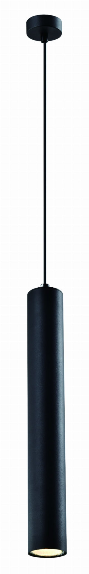 Tubo lampa wisząca czarny 1x25w gu10 klosz 40cm czarny
