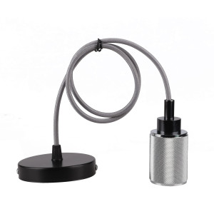 Zawiesie metalowe rl-lpp060c 1x60w e27 czarny/chrom