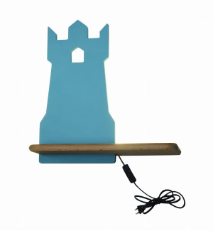 Tower lampa kinkiet 4w led 4000k iq kids z przewodem z wł. i wtyczką niebieski