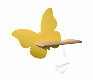 Butterfly lampa kinkiet 5w led 4000k iq kids z przewodem z wł. i wtyczką złoty
