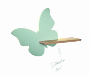 Butterfly lampa kinkiet 5w led 4000k iq kids z przewodem z wł. i wtyczką miętowy