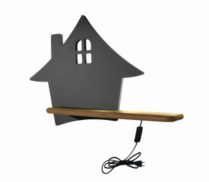 House lampa kinkiet 4w led 4000k kl iq kids z przewodem z wł. i wtyczką szary