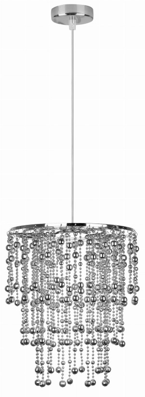 Roni lampa wisząca 1x60w e27 abażur chromowy