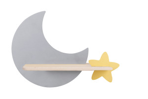 Lampa moon kinkiet ścienny 5w led iq kids szary+złoty