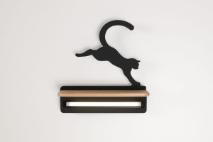 Lampa cat kinkiet ścienny 5w led iq kids skaczący czarny