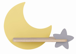 Lampa moon kinkiet ścienny 5w led iq kids złoty+szary