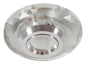 Ss-36 al/tr 3w led cob 230v opr. strop. stała wielokąt stożkowa szlifowana szkło transparentne