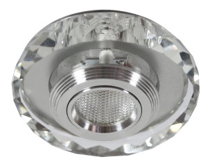 Ss-35 al/tr 3w led cob 230v opr. strop. stała okrągła szlifowana szkło transparentne
