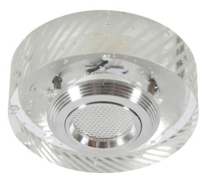 Ss-33 al/tr 3w led cob 230v opr. strop. stała okrągła szkło transparentne