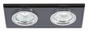 Ss-21 ch/bk mr16 dual 2x50w chrom opr. strop. stała prostokąt szkło czarne