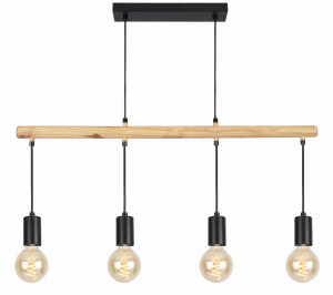 Izzy lampa wisząca 4x60w e27 czarny