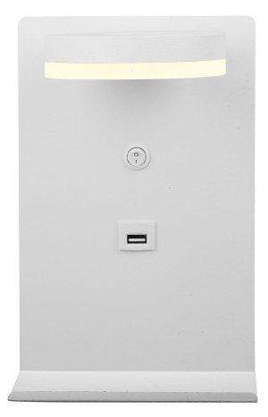 Compact lampa kinkiet 4w led biały + ładowarka usb