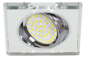 Ssu-13 ch/wh mr16 chrom oczko sufitowe lampa sufitowa kwadratowa szkło bezbarwne