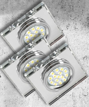 Zestaw trzech opraw ss-13 ch/wh bezbarwny 3x50w gu10 bez żarówki