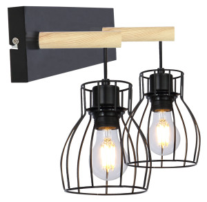 Bernita lampa kinkiet 2x60w e27 czarny