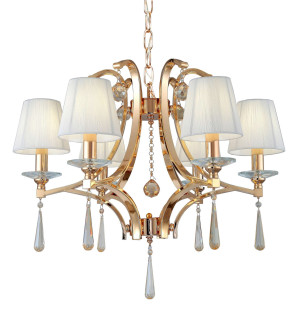 Klasyczny żyrandol kryształowy złoty venisia w6