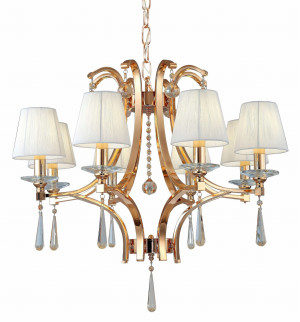 Klasyczny żyrandol kryształowy złoty venisia w8