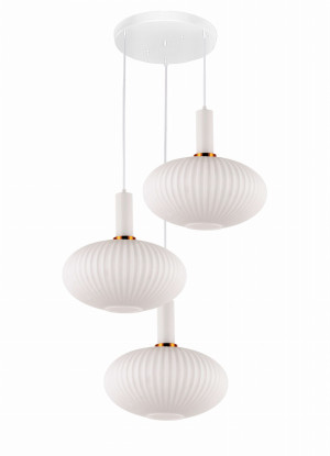 Potrójna lampa wisząca loft biała flori w3-rd